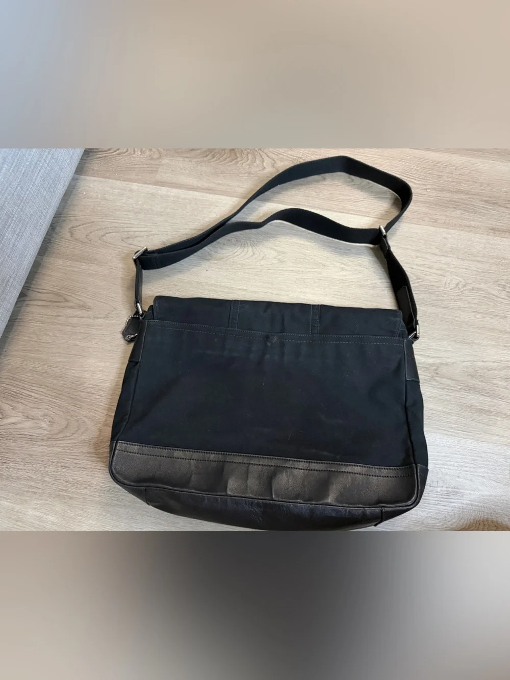 Coach Black Canvas & Leather Messenger Bag